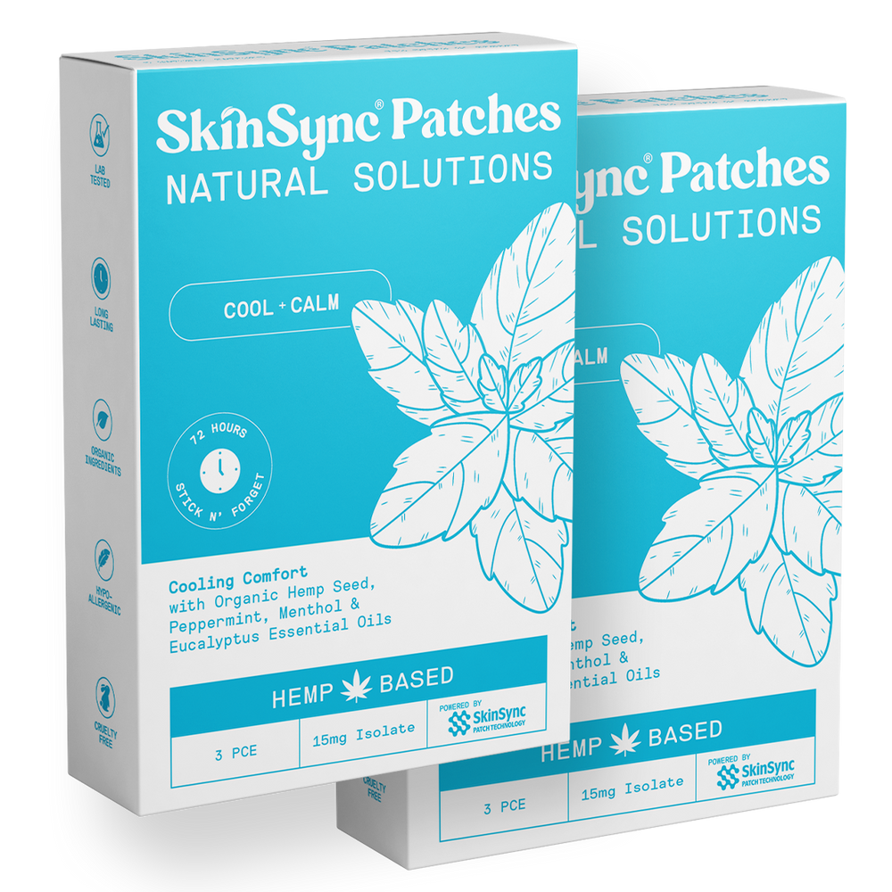Two boxes of SkinSync Patches for cooling comfort . 1 application 3 day relief
